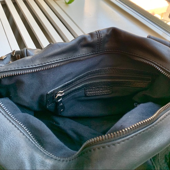 Minelli genuine black leather bag with studs - Picture 7 of 16